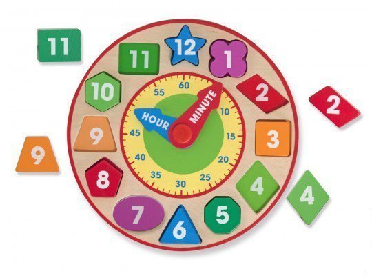 Часы-сортировщик NEW Melissa & Doug Shape Sorting Clock MD18593