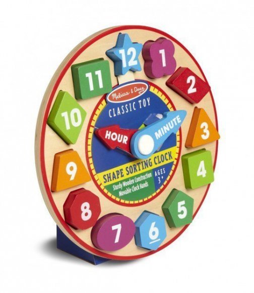 Часы-сортировщик NEW Melissa & Doug Shape Sorting Clock MD18593 Часы-сортировщик NEW Melissa & Doug Shape Sorting Clock MD18593