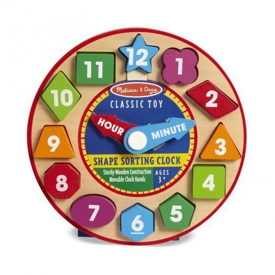 Часы-сортировщик NEW Melissa & Doug Shape Sorting Clock MD18593 Часы-сортировщик NEW Melissa & Doug Shape Sorting Clock MD18593