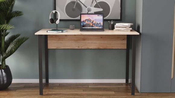 Комп'ютерний стіл Ferrum-decor Курт 75x100x60 чорний ДСП Дуб Сан-Марино 32мм (FRD-103912) Комп'ютерний стіл Ferrum-decor Курт 75x100x60 чорний ДСП Дуб Сан-Марино 32мм (FRD-103912)