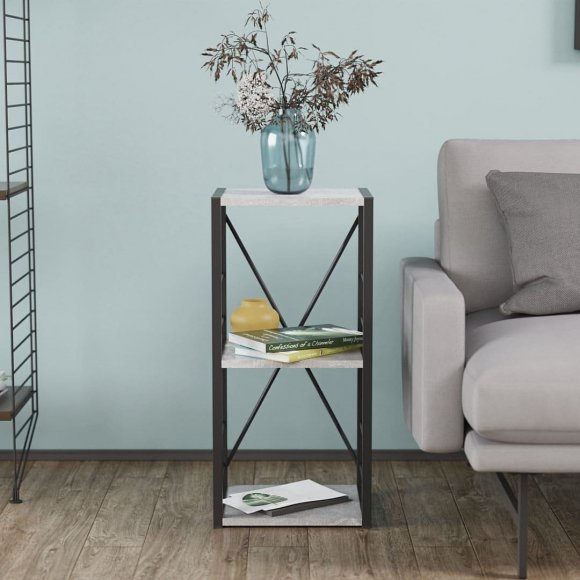 Етажерка 3/34 Ferrum-decor Серії Конект 73x34x28 чорний ДСП Бетон 16мм (FRD-104291)