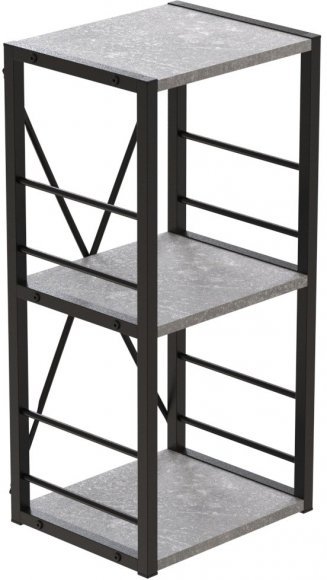Етажерка 3/34 Ferrum-decor Серії Конект 73x34x28 чорний ДСП Бетон 16мм (FRD-104291)
