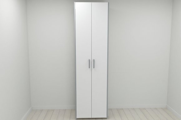 Шафа Гардероб Уні секція 6 серії Конект Ferrum-decor 220x60x50см Сірий метал ДСП Білий 16 мм (FRD-104575)