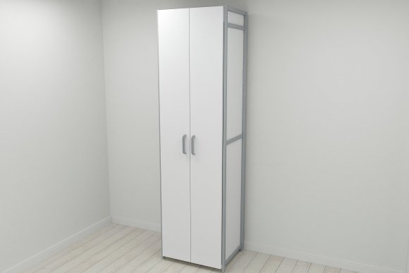 Шафа Гардероб Уні секція 6 серії Конект Ferrum-decor 220x60x50см Сірий метал ДСП Білий 16 мм (FRD-104575)