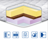 Матрац топер Memory-Cocos 3в1 трикотаж 150х220х7 см