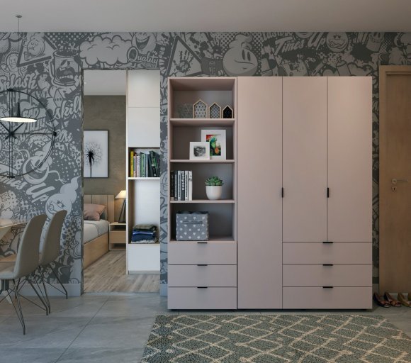 Шафа для одягу Doros Гелар Кашемір 3ДСП з пеналом 176.2х49.5х203.4 (DRS-011922) Шафа для одягу Doros Гелар Кашемір 3ДСП з пеналом 176.2х49.5х203.4 (DRS-011922)