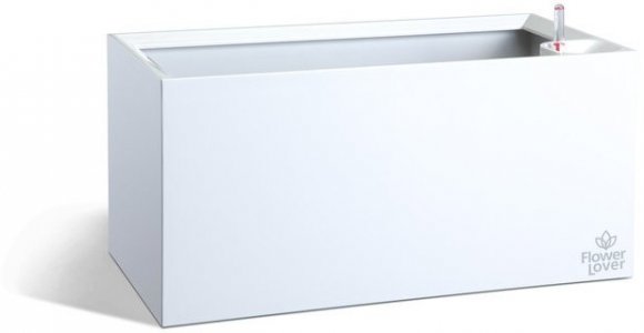 Вазон із системою автополиву Cubico Flower Lover 42x21x21 білий глянцевий 23292