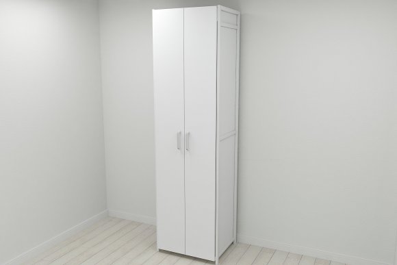 Шафа Гардероб Уні секція 6 серії Конект Ferrum-decor 220x60x50см Білий метал ДСП Білий 16 мм (FRD-104579)