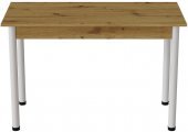 Стіл кухонний Ferrum-decor Беніта 75x120x60 Білий ДСП Дуб Артизан 16мм (FRD-105687)