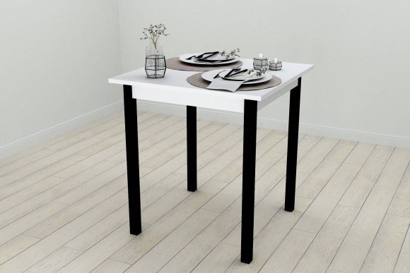 Стіл кухонний Ferrum-decor Дієго 75x70x70 Чорний ДСП Біле 16мм (FRD-106299) Стіл кухонний Ferrum-decor Дієго 75x70x70 Чорний ДСП Біле 16мм (FRD-106299)