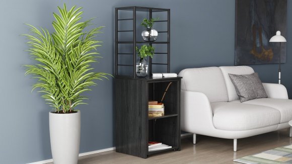Стіл-тумба трансформер Смарт 3/2 з етажеркою Ferrum-decor 1430x1450x600 Чорний метал ДСП Сосна Кембра 16 мм (FRD-105118) Стіл-тумба трансформер Смарт 3/2 з етажеркою Ferrum-decor 1430x1450x600 Чорний метал ДСП Сосна Кембра 16 мм (FRD-105118)