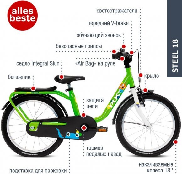 Двоколісний велосипед Steel 18 4117 kiwi/white