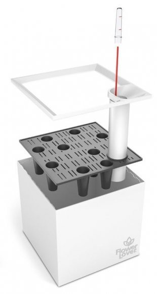 Розумний вазон Cubico Flower Lover 33 см білий глянцевий 41118091