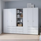 Шафа для одягу Doros Гелар Білий 3+3ДСП з пеналом 292.4х49.5х203.4 (DRS-011923)