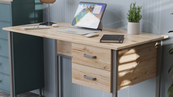 Комп'ютерний стіл Ferrum-decor Гаррі 75x120x70 білий ДСП Дуб Сан-Марино 32мм (FRD-101009)