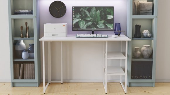 Письмовий стіл Ferrum-decor Кевін 75x140x60 білий ДСП Біле 16мм (FRD-101259)