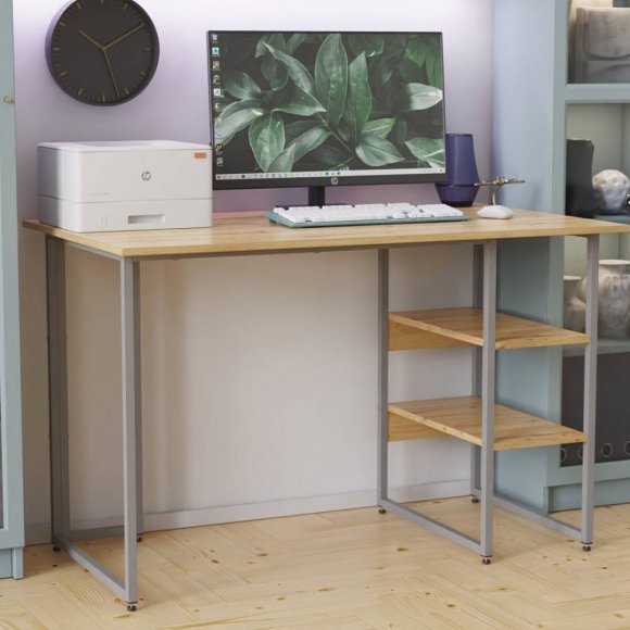 Комп'ютерний стіл Ferrum-decor Кевін 75x140x70 сірий ДСП Дуб Сан-Марино 16мм (FRD-101760)