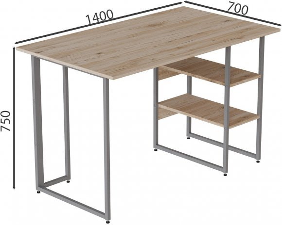 Комп'ютерний стіл Ferrum-decor Кевін 75x140x70 сірий ДСП Дуб Сан-Марино 16мм (FRD-101760)