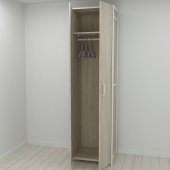 Шафа Гардероб Уні секція 6 серії Конект Ferrum-decor 220x60x50см Білий метал ДСП Дуб Сонома 16 мм (FRD-104581)
