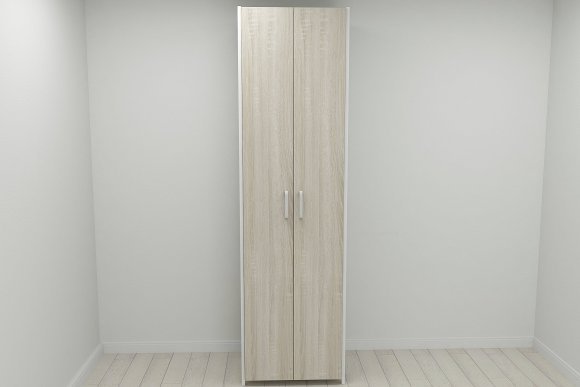 Шафа Гардероб Уні секція 6 серії Конект Ferrum-decor 220x60x50см Білий метал ДСП Дуб Сонома 16 мм (FRD-104581)