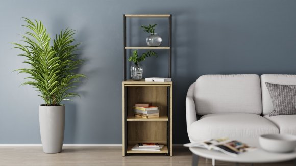 Стіл-тумба трансформер Смарт 3/2 з етажеркою Ferrum-decor 1430x1450x600 Чорний метал ДСП Дуб Сонома 16 мм (FRD-105119) Стіл-тумба трансформер Смарт 3/2 з етажеркою Ferrum-decor 1430x1450x600 Чорний метал ДСП Дуб Сонома 16 мм (FRD-105119)