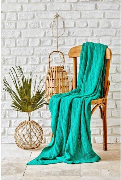 Плед в'язаний Sofa 130х170 см yesil зелений