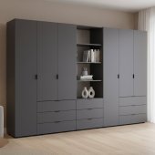 Шафа для одягу Doros Гелар Графіт 3+3ДСП з пеналом 292.4х49.5х203.4 (DRS-011924)