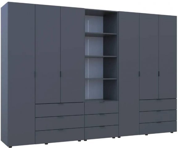 Шафа для одягу Doros Гелар Графіт 3+3ДСП з пеналом 292.4х49.5х203.4 (DRS-011924)