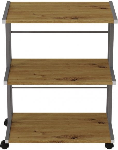 Етажерка на коліщатках Ferrum-decor Каміло 75x40x60 метал Сірий ДСП Дуб Артизан 16мм (FRD-102552)