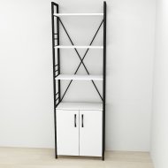 Етажерка 4/60 Ferrum-decor Серії Конект із тумбою 179x60x28 Чорний ДСП Біле (FRD-104484)