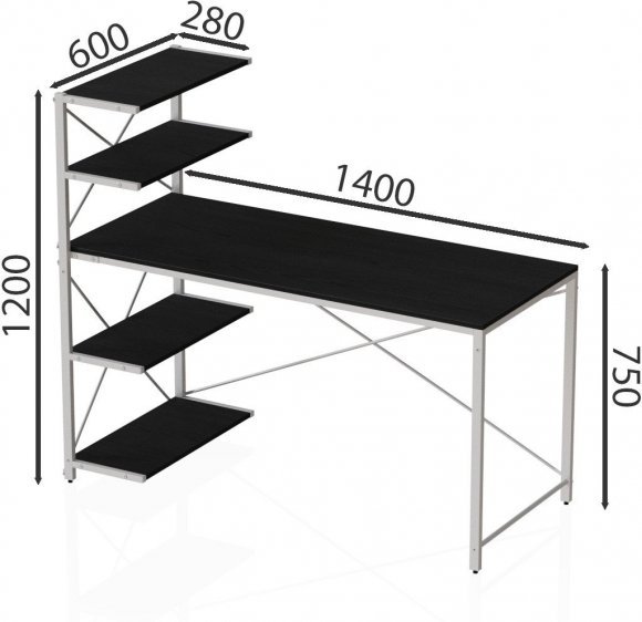 Комп'ютерний стіл Ferrum-decor Джек 75x140x70 Білий ДСП Сосна Кембра (FRD-105422)
