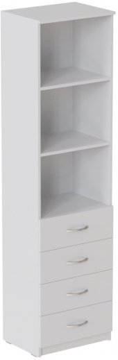 Пенал Анжело Ferrum-decor на 3 полиці із 4 шухлядами 1900x500x380 ДСП Біле 16 мм (FRD-104960)