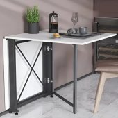 Стіл-книга трансформер Оріон 2 Ferrum-decor 750x1520x730 Чорний метал ДСП Біле 16 мм (FRD-104583)