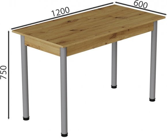 Стіл кухонний Ferrum-decor Беніта 75x120x60 Сірий ДСП Дуб Артизан 16мм (FRD-105689) Стіл кухонний Ferrum-decor Беніта 75x120x60 Сірий ДСП Дуб Артизан 16мм (FRD-105689)
