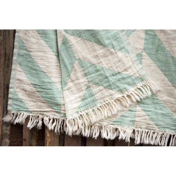 Плед-накидка 130х180 см см Fishbone throw sage