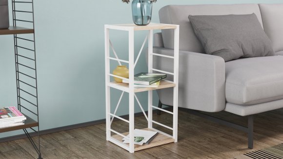 Етажерка 3/34 Ferrum-decor Серії Конект 73x34x28 білий ДСП Дуб Сан-Марино 16мм (FRD-104296) Етажерка 3/34 Ferrum-decor Серії Конект 73x34x28 білий ДСП Дуб Сан-Марино 16мм (FRD-104296)