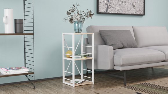 Етажерка 3/34 Ferrum-decor Серії Конект 73x34x28 білий ДСП Дуб Сан-Марино 16мм (FRD-104296) Етажерка 3/34 Ferrum-decor Серії Конект 73x34x28 білий ДСП Дуб Сан-Марино 16мм (FRD-104296)