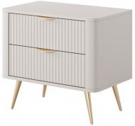 Тумба приліжкова Perfect Home Ланте / Lante з 2 шухлядами і золотими ніжками 2S Беж (PFH-091123) Тумба приліжкова Perfect Home Ланте / Lante з 2 шухлядами і золотими ніжками 2S Беж (PFH-091123)