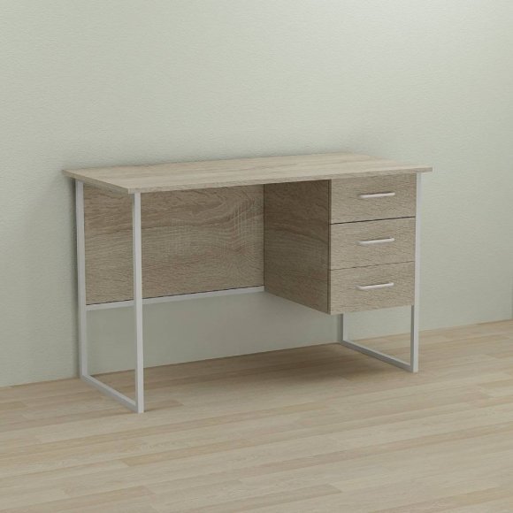 Письмовий стіл Ferrum-decor Гаррі 75x140x70 білий ДСП Дуб Сонома 16мм (FRD-101012)