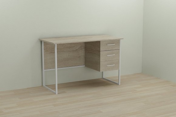 Письмовий стіл Ferrum-decor Гаррі 75x140x70 білий ДСП Дуб Сонома 16мм (FRD-101012)
