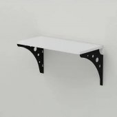 Полиця настінна Ferrum-decor Ханді 2 240x500x240 метал Чорний ДСП Біле 16 мм (FRD-102554)