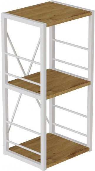 Етажерка 3/34 Ferrum-decor Серії Конект 73x34x28 білий ДСП Дуб Артизан 16мм (FRD-104297)