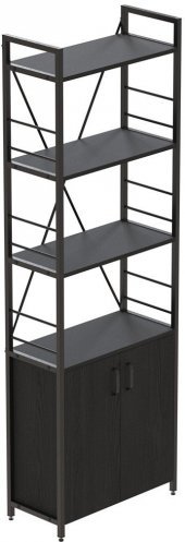 Етажерка 4/60 Ferrum-decor Серії Конект із тумбою 179x60x28 Чорний ДСП Сосна Кембра (FRD-104486)