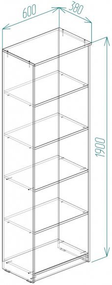 Шафа Анжело Ferrum-decor на 5 полиць 1900x600x380 ДСП Дуб Сан-Марино 16 мм (FRD-104972)