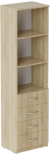 Пенал Анжело Ferrum-decor на 3 полиці із 4 шухлядами 1900x500x380 ДСП Дуб Сонома 16 мм (FRD-104963)