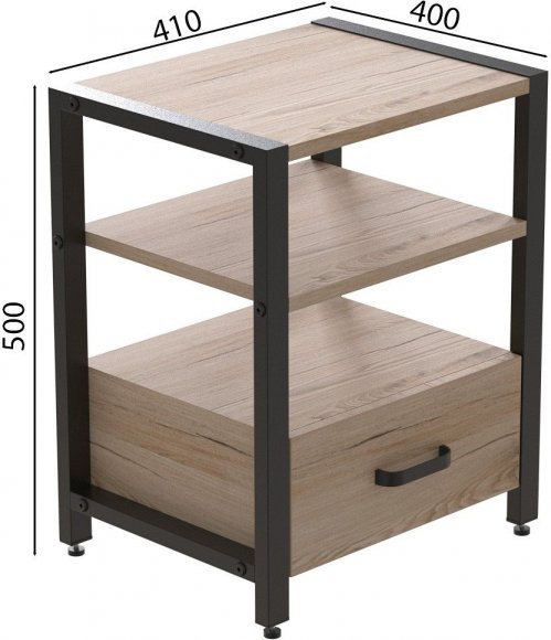 Тумба універсальна Ferrum-decor Вів'єн 1/1 50x41x40 чорний ДСП Дуб Сан-Марино 16мм (FRD-104140)