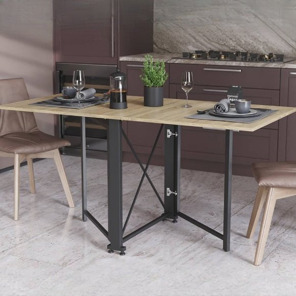 Стіл-книга трансформер Оріон 2 Ferrum-decor 750x1520x730 Чорний метал ДСП Дуб Сонома 16 мм (FRD-104586) Стіл-книга трансформер Оріон 2 Ferrum-decor 750x1520x730 Чорний метал ДСП Дуб Сонома 16 мм (FRD-104586)