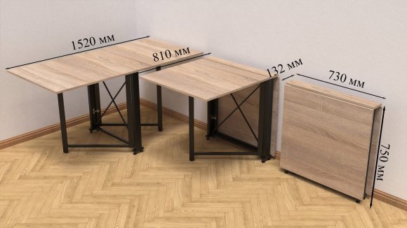 Стіл-книга трансформер Оріон 2 Ferrum-decor 750x1520x730 Чорний метал ДСП Дуб Сонома 16 мм (FRD-104586) Стіл-книга трансформер Оріон 2 Ferrum-decor 750x1520x730 Чорний метал ДСП Дуб Сонома 16 мм (FRD-104586)
