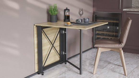 Стіл-книга трансформер Оріон 2 Ferrum-decor 750x1520x730 Чорний метал ДСП Дуб Сонома 16 мм (FRD-104586) Стіл-книга трансформер Оріон 2 Ferrum-decor 750x1520x730 Чорний метал ДСП Дуб Сонома 16 мм (FRD-104586)