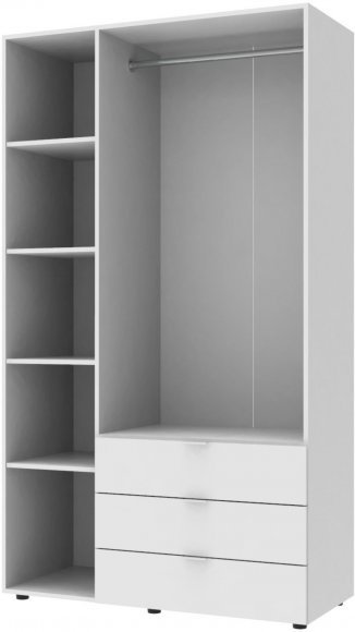 Шафа розпашна для одягу Doros Гелар 116,2х49,5х203,4 см Білий (DRS-011169)